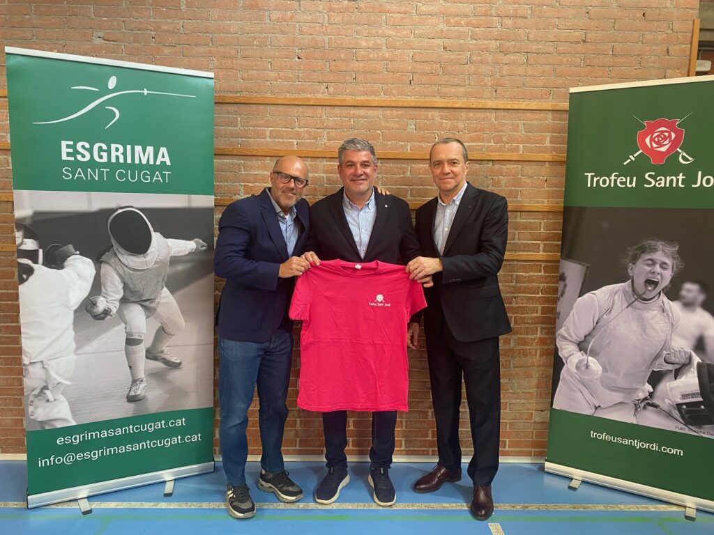 Massimo Chicca, presidente del club, Emili Molina, CEO de BS Staff i Miquel Ojeda, director del club.